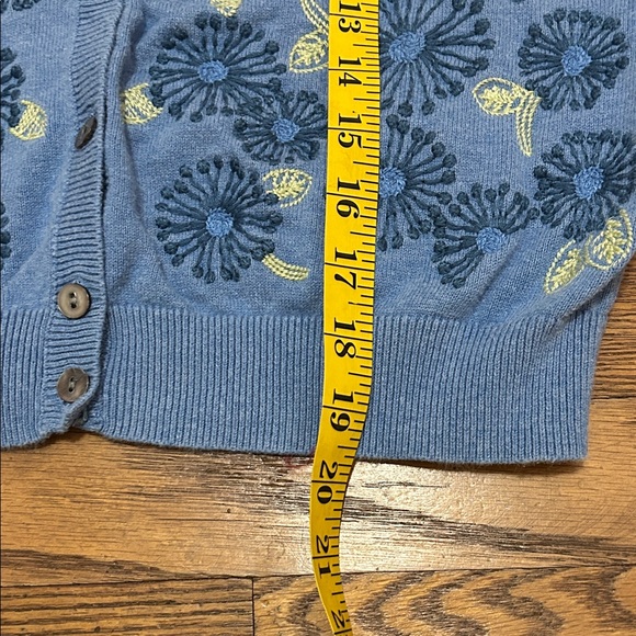 Sundance Pinwheel Cardigan Women’s Small Blue Floral Embroidered - Picture 5 of 11